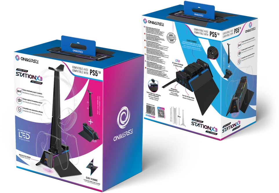 ONIVERSE PS5 GREITO ĮKROVIMO STOTELĖ - JUODA