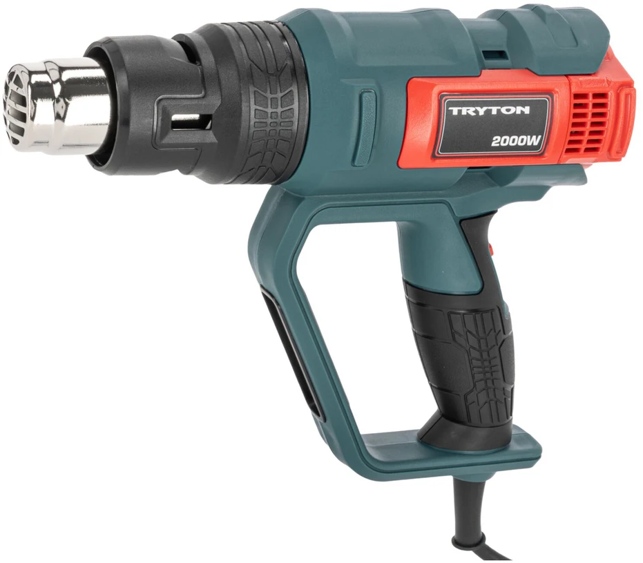 Tryton techninis fenas 2000 W galios karšto oro pistoletas, sklandus temperatūros reguliavimas 50–600 laipsnių Celsijaus