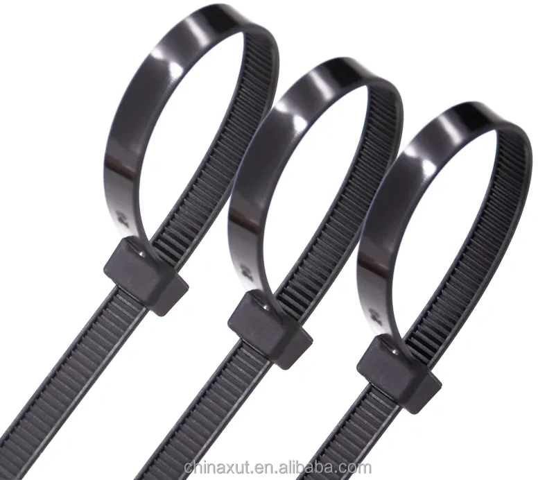 Lean Juodos nailoninės užspaudžiamos juostos, 3,6x300mm, 100 vnt.