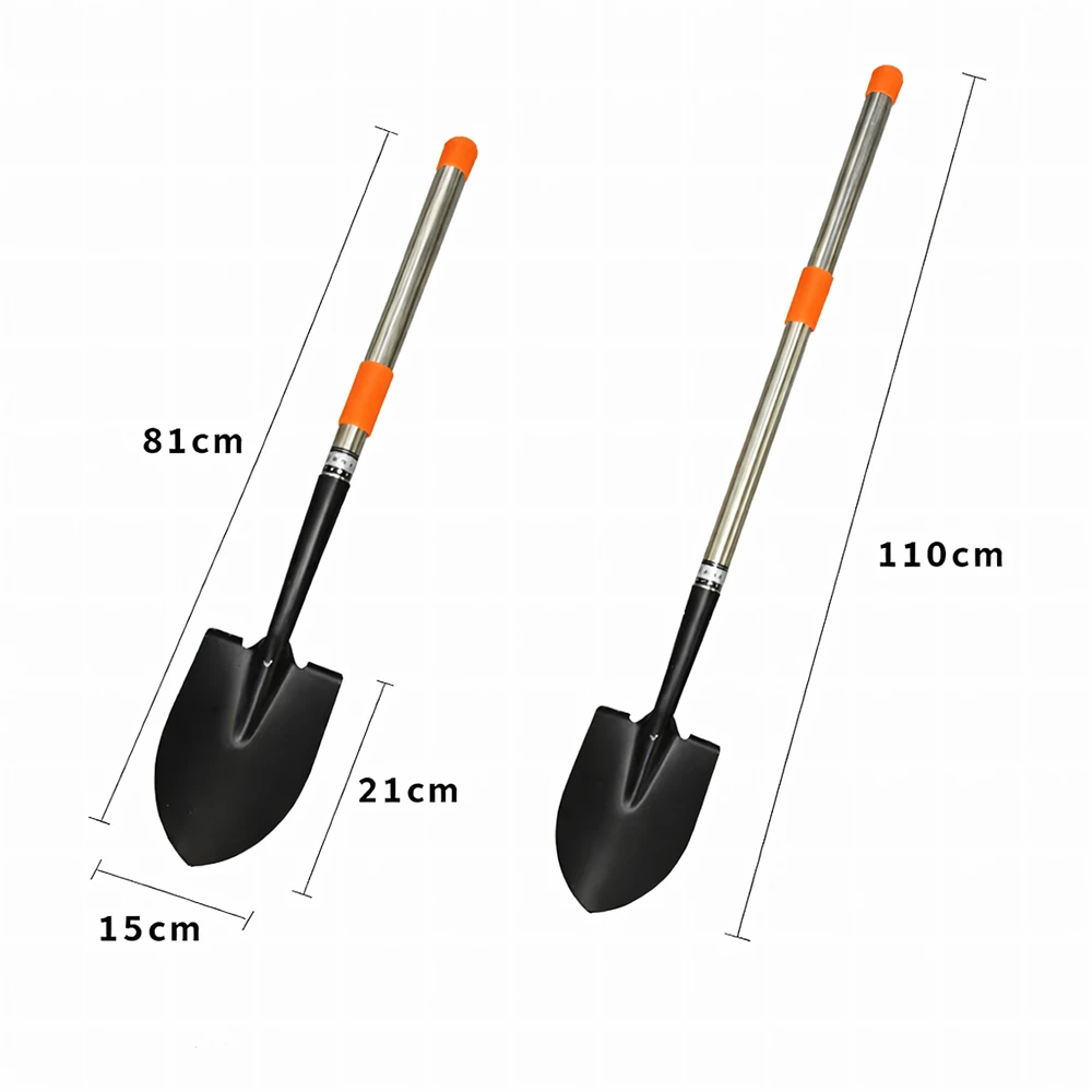 Łopata, Sodo kastuvas-kastuvas, teleskopinis, 80–110 cm, skirtas sulankstomam sodo strypui