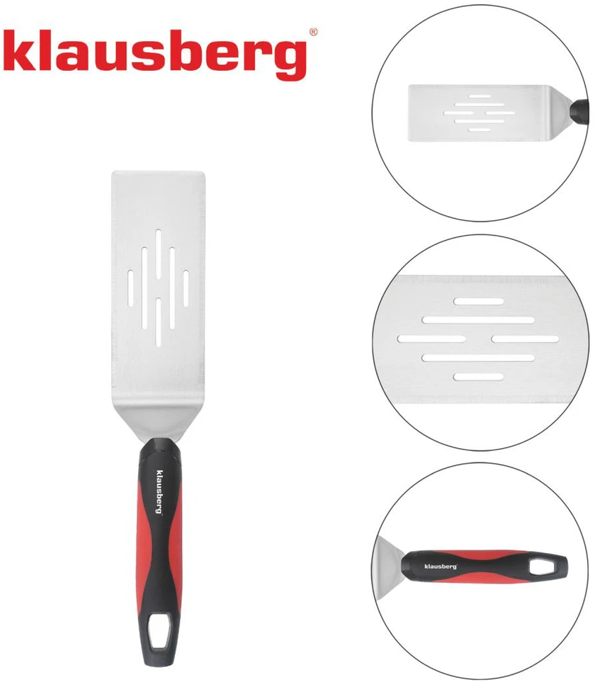 Łopatka Grilio mentelė, 36 cm, nerūdijančio plieno, plastikinė rankena, Klausberg, kb-7897