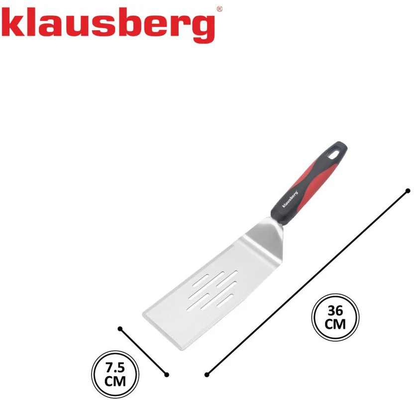 Łopatka Grilio mentelė, 36 cm, nerūdijančio plieno, plastikinė rankena, Klausberg, kb-7897