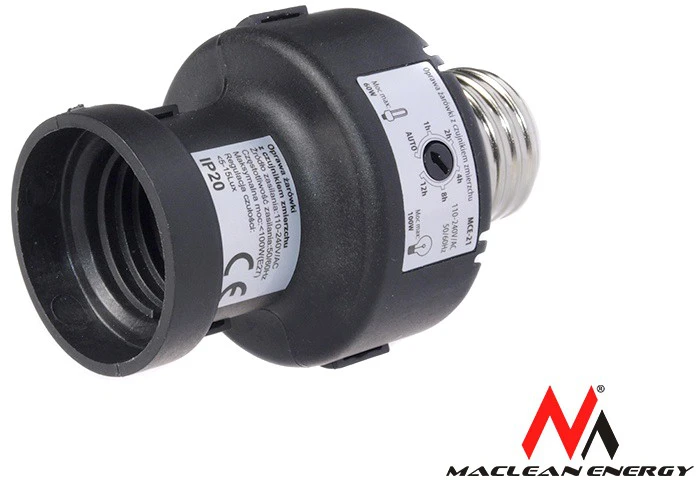 MACLEAN MCE21B Maclean MCE21 B lemputės tvirtinimas su šviesos jutikliu E27 100W