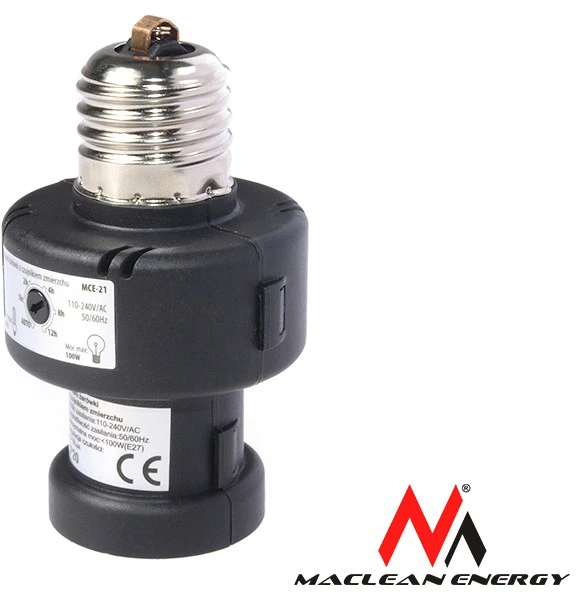 MACLEAN MCE21B Maclean MCE21 B lemputės tvirtinimas su šviesos jutikliu E27 100W