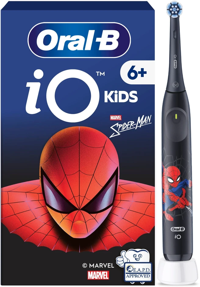 „Oral B-iO Kids“ elektrinis dantų šepetėlis „Marvel Spiderman“ – juodas