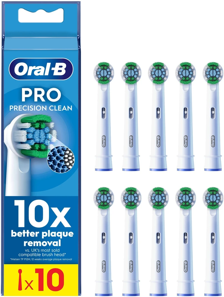 „Oral B Pro Precision Clean“ dantų šepetėlio galvutės – baltos – 10 vnt.