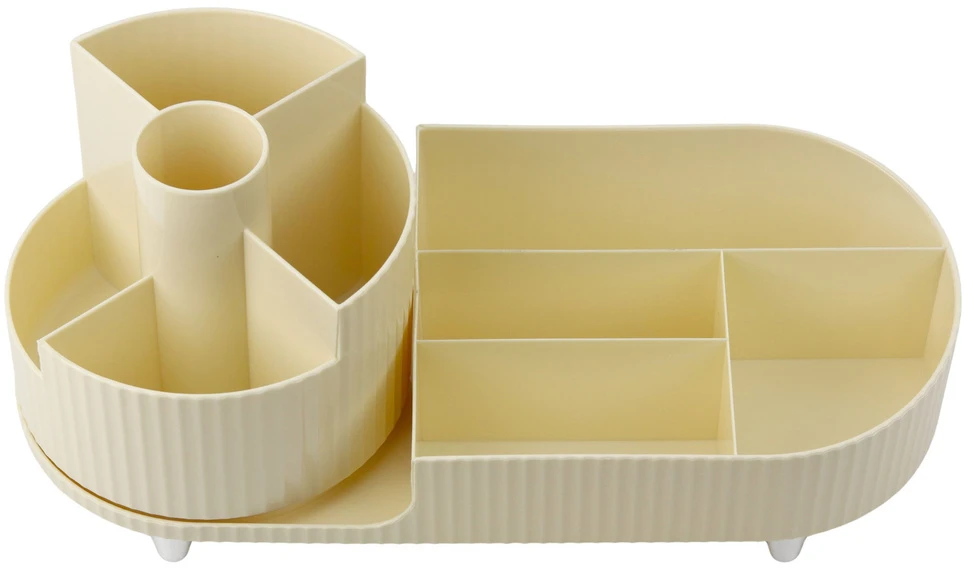 Lean Kosmetikos ir biuro reikmenų organizatorius, 34,5x14,7x14,3 cm, smėlio spalvos
