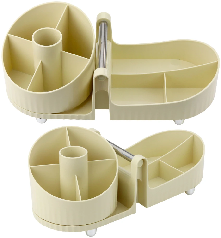 Lean Kosmetikos ir biuro reikmenų sukamas organizatorius su rankena, 36x16x16 cm