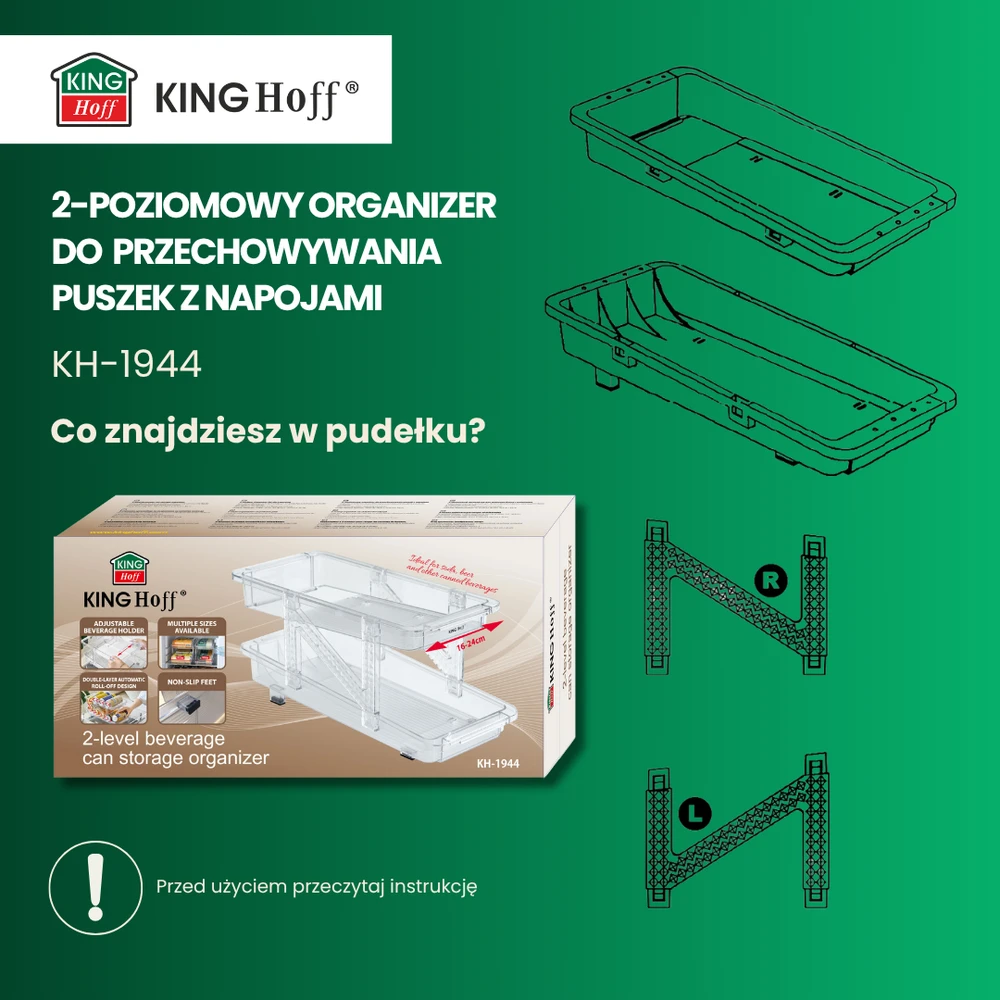 Organizer Skardinės organizatorius, 2 pakopų, kinghoff, kh-1944 m