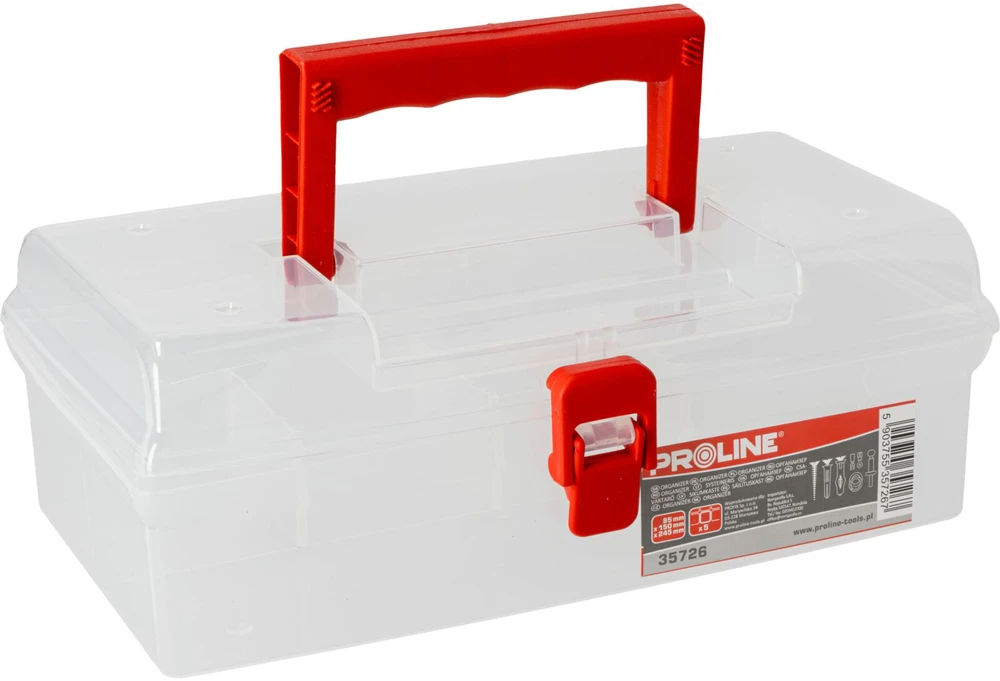 Organizer Organizatorius su rankena, 5 skyriai, 245x150x85, proline