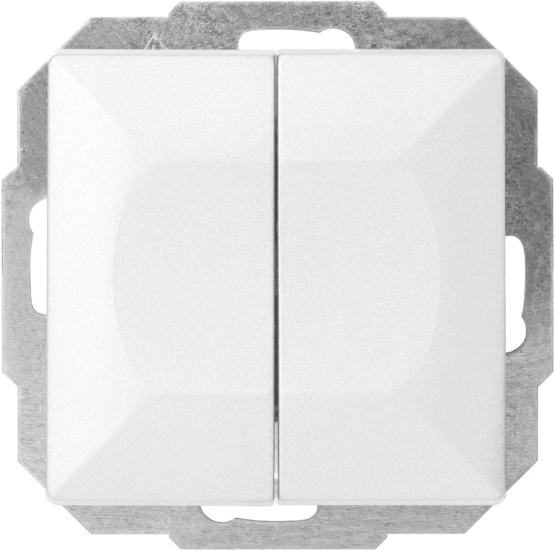 „Orno Pearl“ dvigubas laiptų jungiklis, 10A, 250V, WP-2/5P, balta