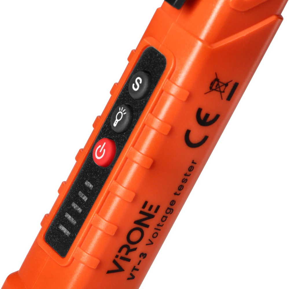 Orno Indukcyjny Indukcinis įtampos testeris su žibintuvėliu, 12–1000 V AC/DC, oranžinis