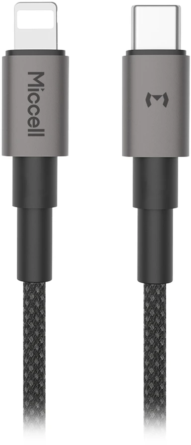 Kabelis USB-C - „Lightning“ Miccell VQ-D34 laidas, 30 W, 1,2 m, juodas