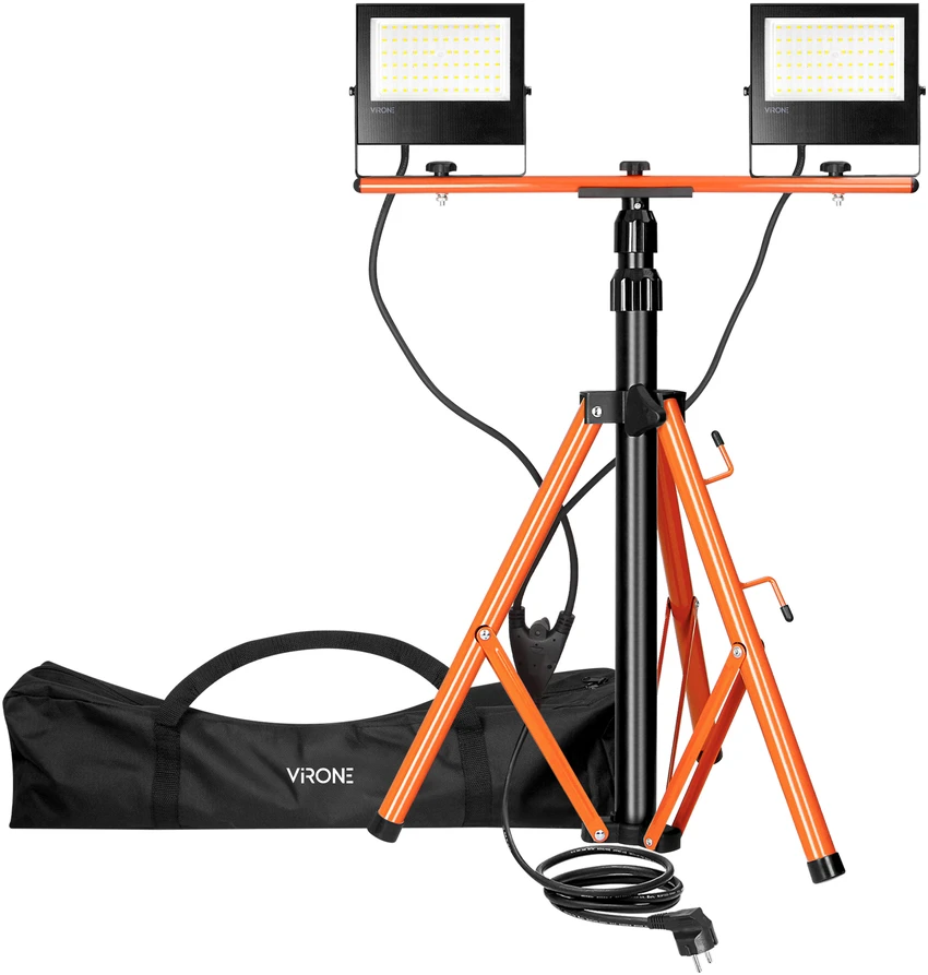 Orno NIVALIS PRO LED prožektorių rinkinys 2 x 50 W su trikoju, laidu ir krepšiu