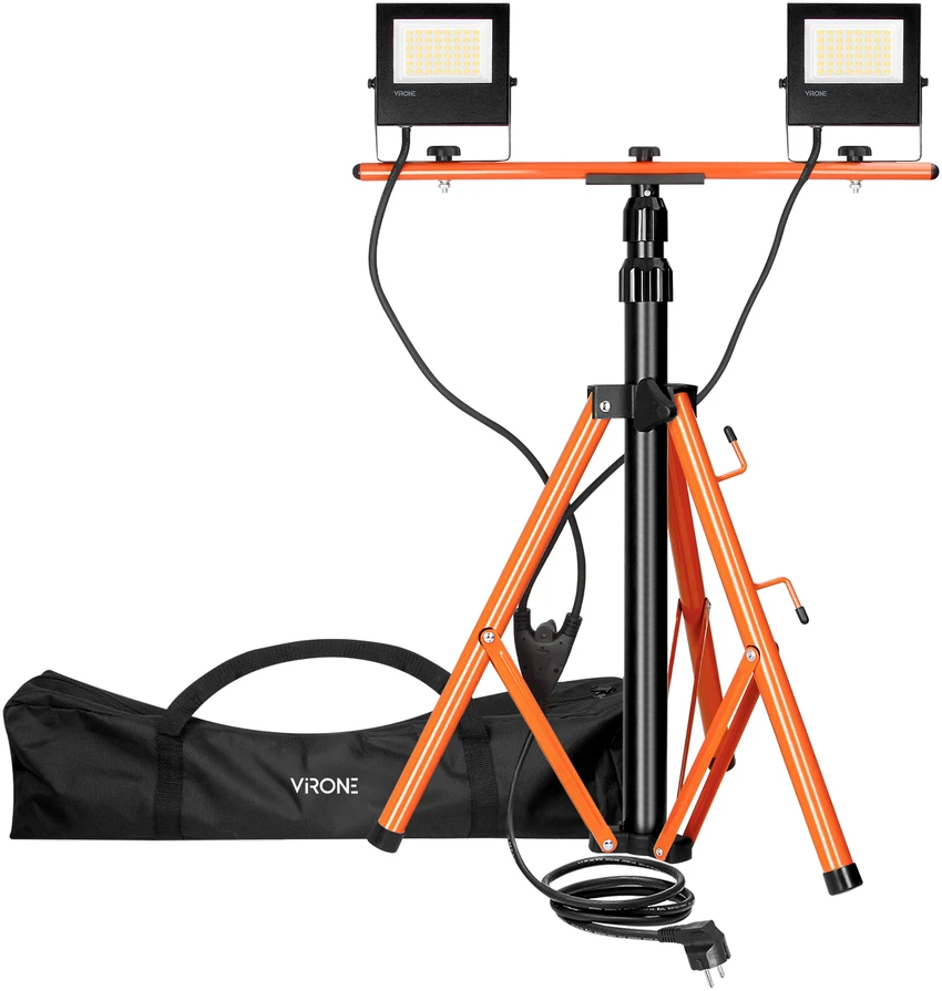 Orno NIVALIS PRO LED prožektorių rinkinys 2 x 30 W su trikoju, laidu ir krepšiu