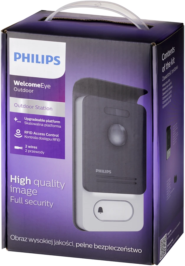 Orno „Philips WelcomeEye Outdoor“ lauko dėžutė su kamera ir kortelių / raktų pakabuko skaitytuvu