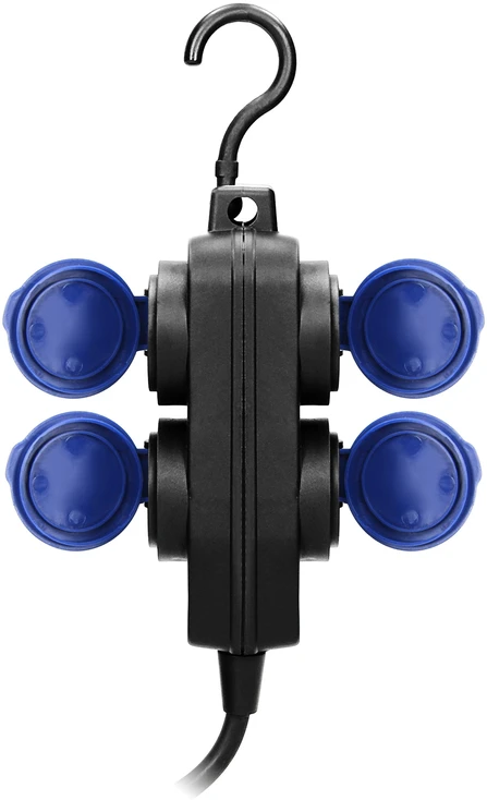ORNO pratęsimo kabelių dirbtuvės 4x LIZDAI KABELIS 5m IP44 GUMINIS 3x1,5mm2