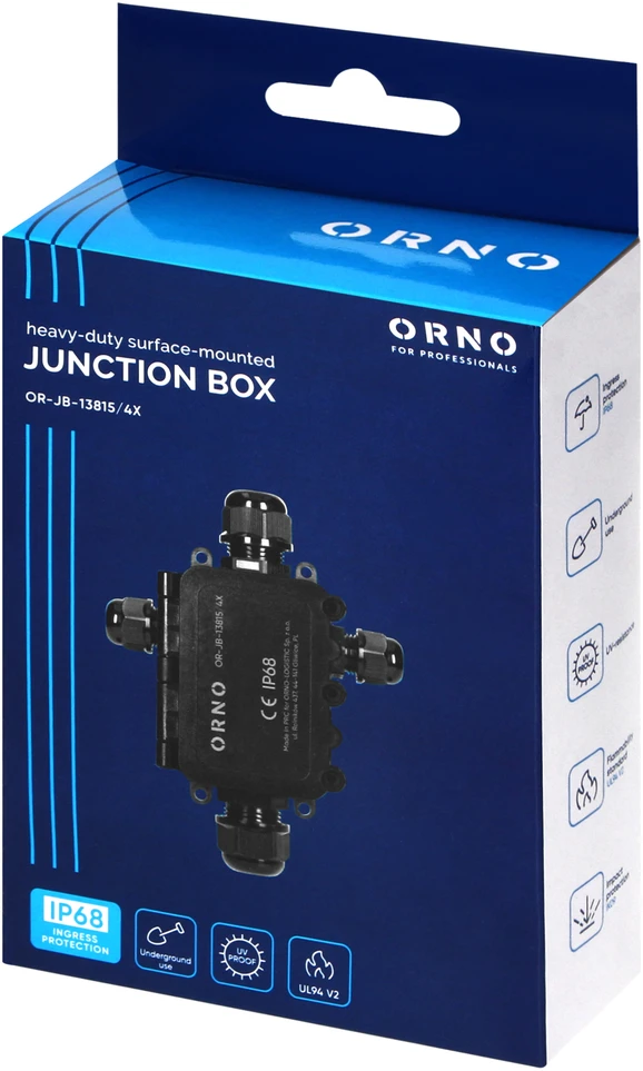 Orno Puszka Dėžutė be tvirtinimo HD IP68, 0,75–4,0 mm?, 2 M20 jungtys, 2 M16 jungtys, X išdėstymas
