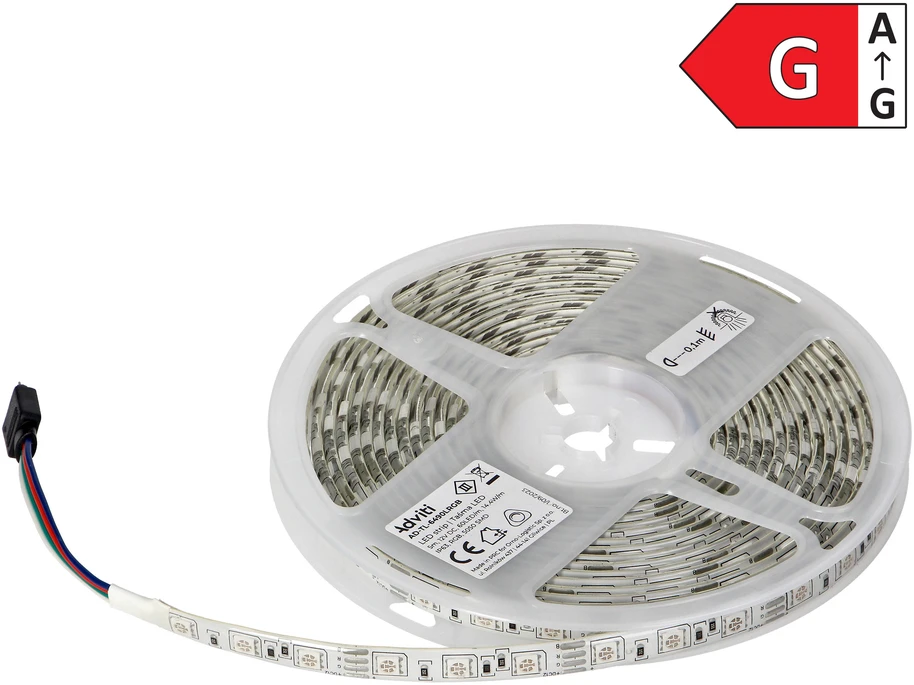 Orno Taśma LED juosta 12V, 5050, 60L/m, 210lm/m, 14.4W/m, IP63, RGB, 5m