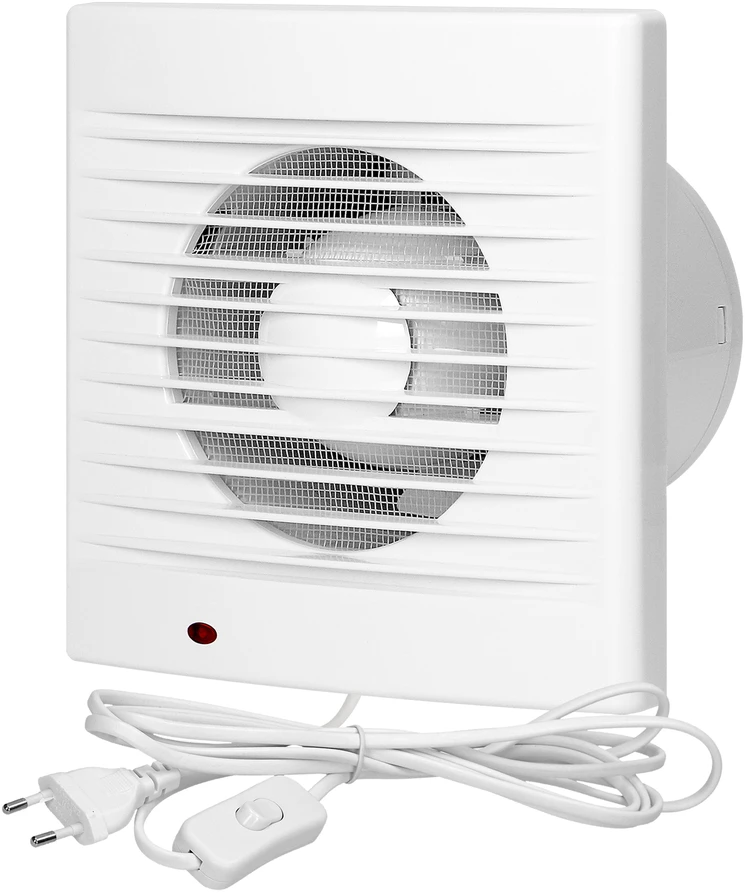 Orno Wentylator łazienkowy GRILLE, przewód su wyłącznikiem, 100 mm, balta