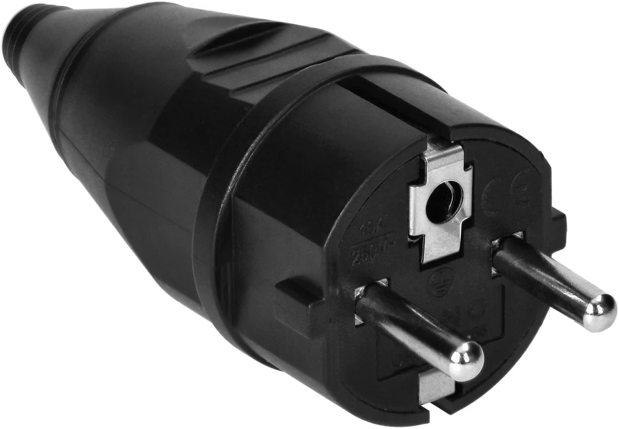 Orno Wtyczka Dirbtuvių kištukas 2P+Z Uni-Schuko, juodas