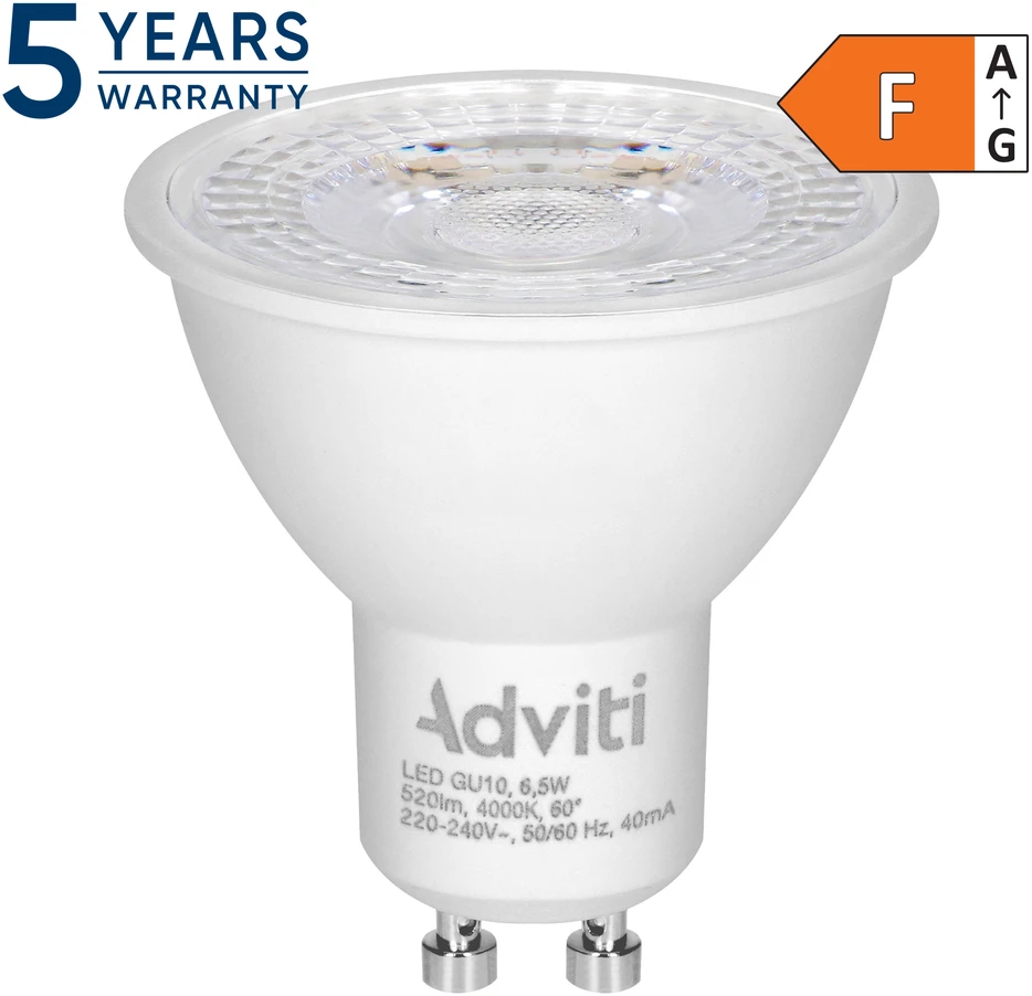 Żarówka LED lemputė lemputė GU10 6,5 W 520 lm 4000 K 60° DIMM
