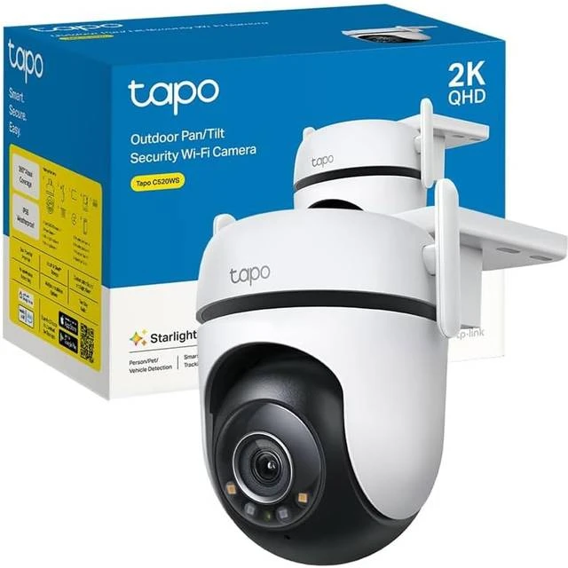 TP-LINK | Pan/Tilt Security Wi-Fi kamera | Tapo C520WS | Kupolas | 4 MP | 3,18 mm/F1,6 | IP66 | H.264 | „MicroSD“, iki 512 GB