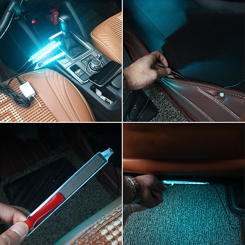 Oświetlenie 12 LED automobilių apšvietimo juostelė -m005