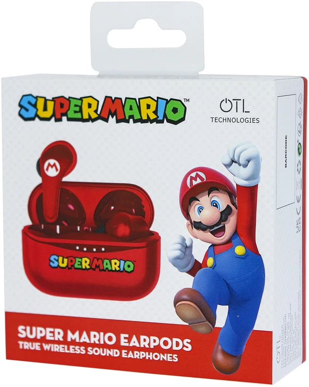OTL Super Mario TWS belaidės ausinės, Raudonos spalvos