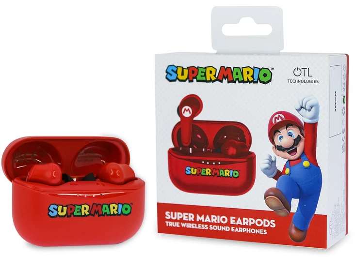 OTL Super Mario TWS belaidės ausinės, Raudonos spalvos
