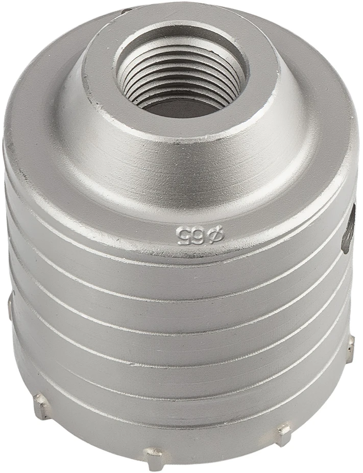 Otwornica 65 mm karbido skylių pjūklas su SDS+ adapteriu ir centravimo grąžtu