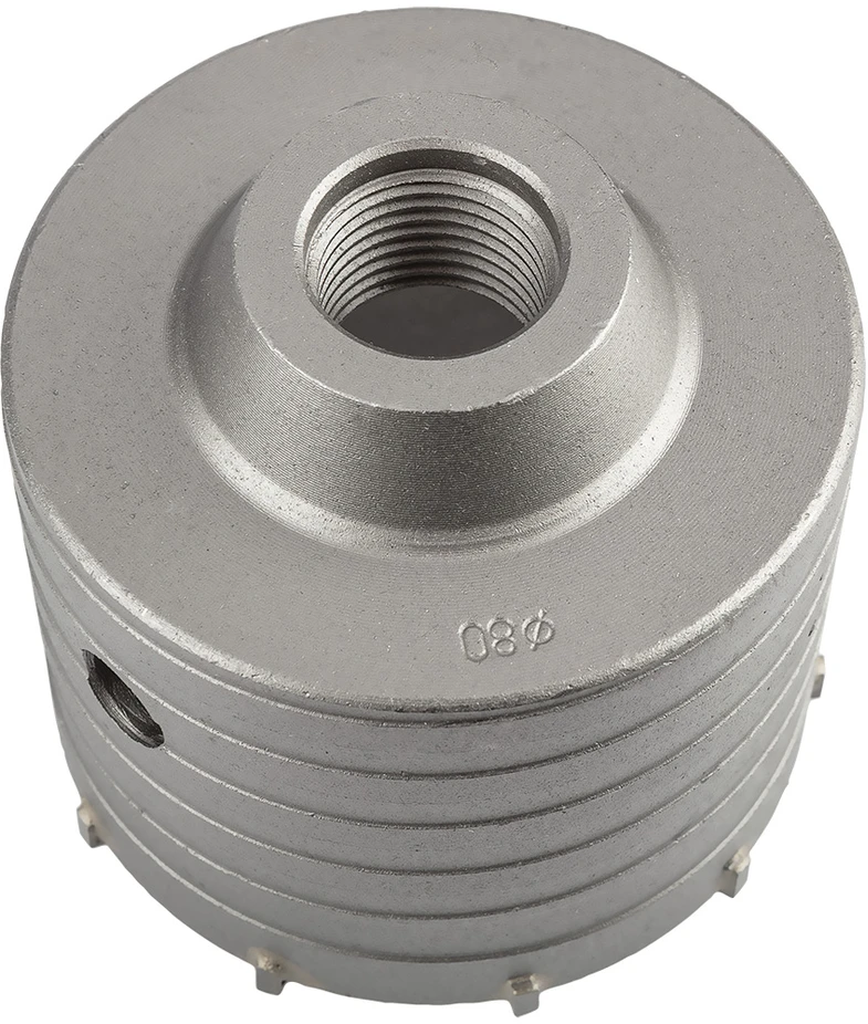 Otwornica 80 mm karbido skylių pjūklas su SDS+ adapteriu ir centravimo grąžtu