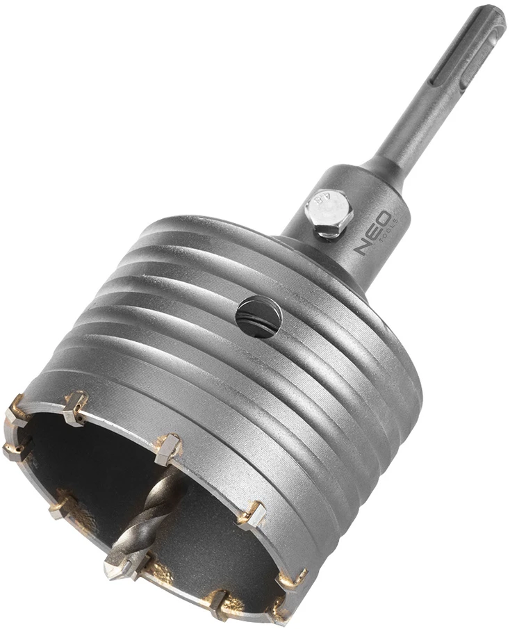 Otwornica 80 mm karbido skylių pjūklas su SDS+ adapteriu ir centravimo grąžtu