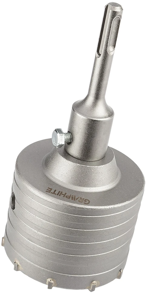 Otwornica 85 mm karbido skylių pjūklas su SDS+ adapteriu ir centravimo grąžtu