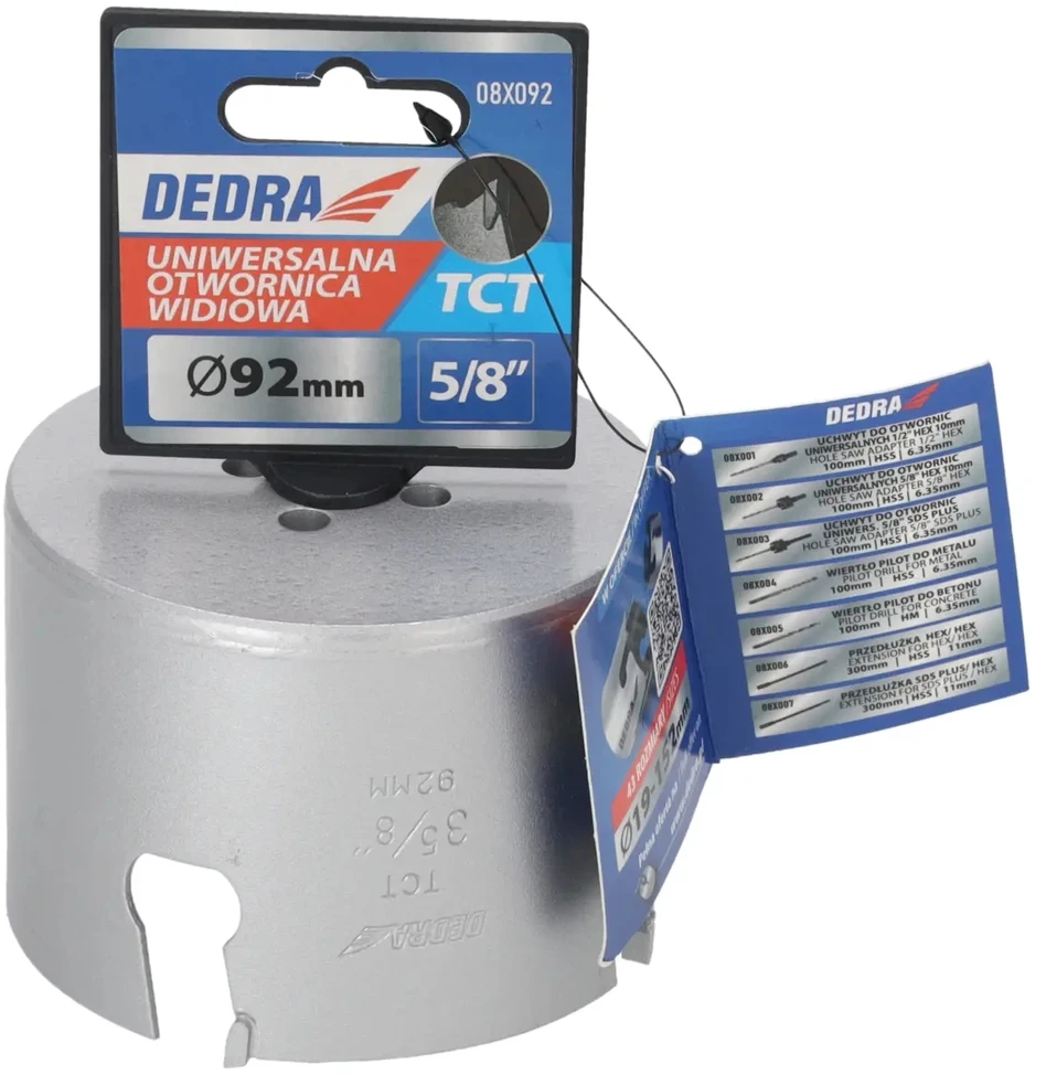 Grąžtas Dedra TCT 92mm 58 universalus skyliu pjuklas