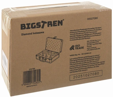 „Bigstren“ deimantiniai skylių pjūklai – 7 vnt. rinkinys, „Bigstren 27080“
