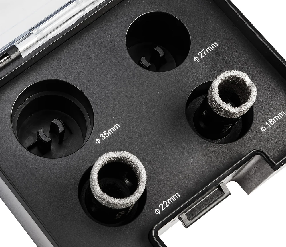 Grąžtas Graphite Otwornice Deimantiniai skylių pjūklai (18, 22, 27, 35 mm), 4 vnt. rinkinys