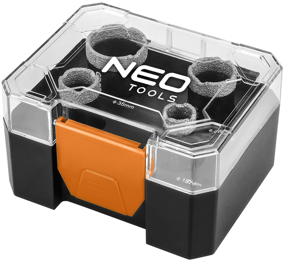 Neo Tools Otwornice Deimantiniai skylių pjūklai (18, 22, 27, 35 mm), 4 dalių rinkinys