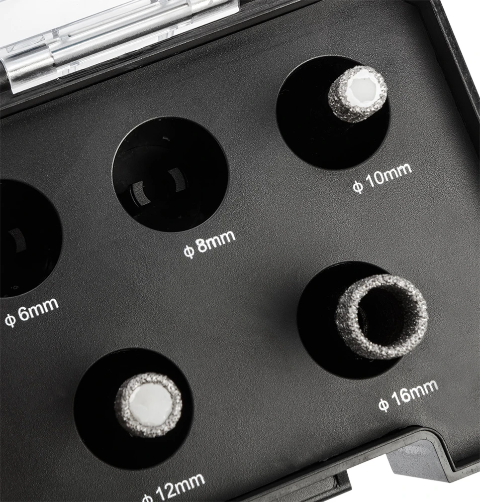 Grąžtas Graphite Otwornice Deimantiniai skylių pjūklai (6, 8, 10, 12, 16 mm), 5 vnt. rinkinys