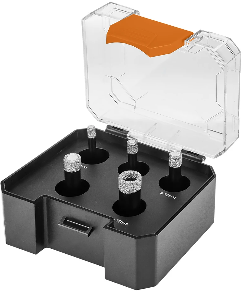 Neo Tools Otwornice Deimantiniai skylių pjūklai (6, 8, 10, 12, 16 mm), 5 dalių rinkinys