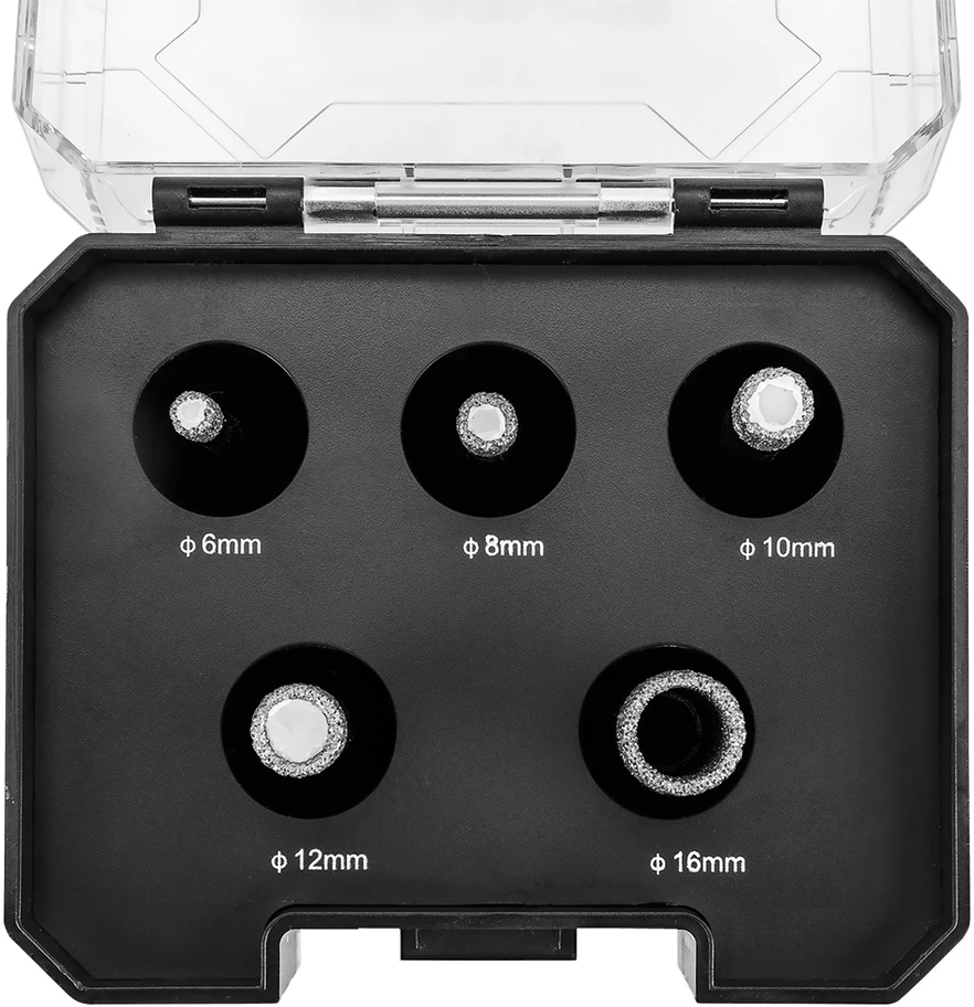 Neo Tools Otwornice Deimantiniai skylių pjūklai (6, 8, 10, 12, 16 mm), 5 dalių rinkinys