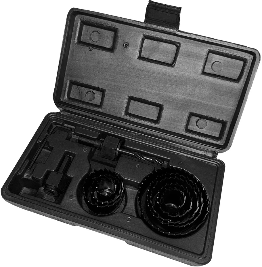 Otwornice Medienos skylių pjūklai su adapteriais 19–64 mm, 12 vnt. rinkinys