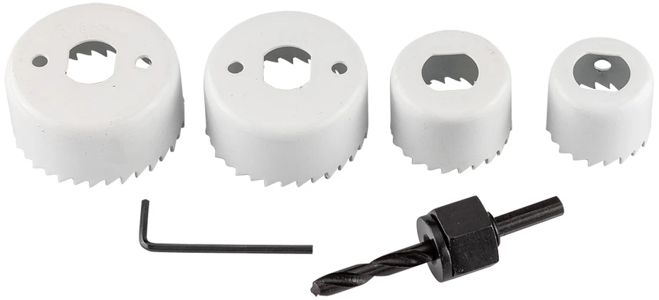 Otwornice Skylėms gręžti skirti pjūklai su adapteriu, 32–54 mm, 6 vnt. rinkinys
