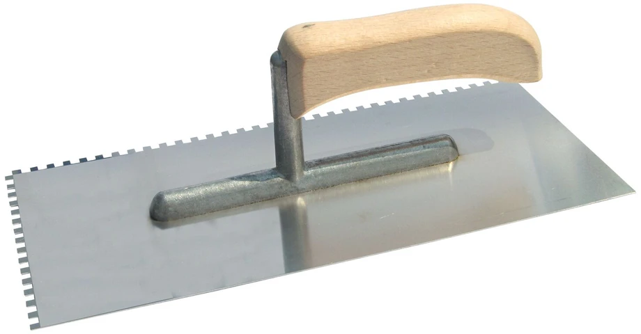 Paca Nerūdijančio plieno mentelė 270 * 130 mm, dantys 4 * 4 mm, atvira rankena, aliuminio koja