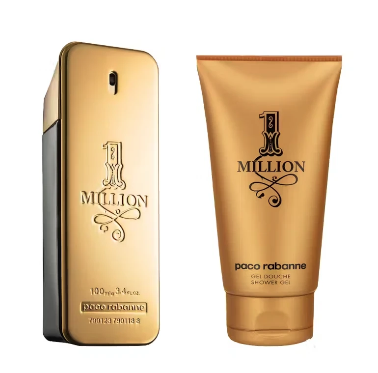 Rinkinys Paco Rabanne: 1 Million, tualetinis vanduo, vyrams, 100 ml + 1 Million, dušo želė, visiems odos tipams, 100 ml