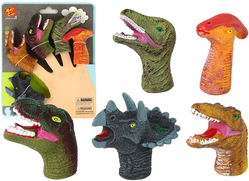 Pacynki Dinozaurų pirštų lėlės vaikams Lean Toys