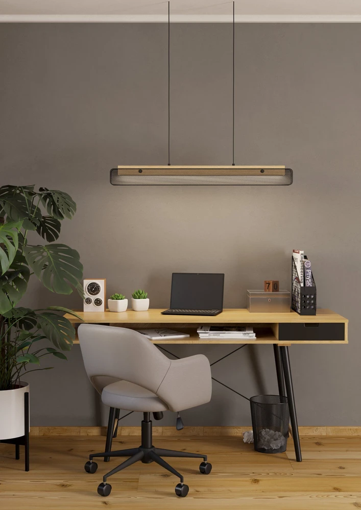 Pakabinamas šviestuvas Eglo - Kokomo-Z ilgas pakabinamas stalas L99 juodas - RGB + TW - išmanusis Zigbee ir Bluetooth apšvietimas
