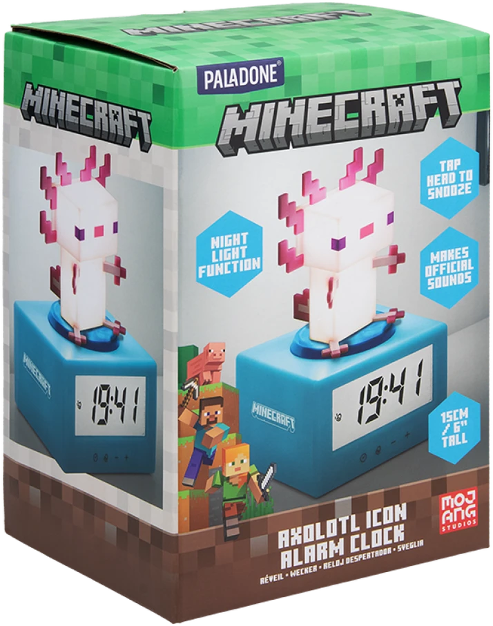 Paladone Minecraft Axolotl Icon žadintuvas | 15 cm