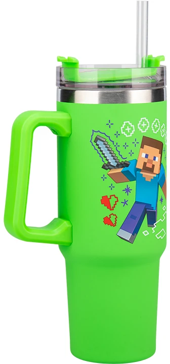 Paladone ABYstyle MINECRAFT Žalia Sandarus Puodelis su Šiaudeliu | 900 ml