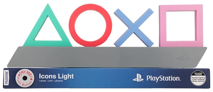 Paladone „Playstation“ piktogramos, šviesios, išbandykite mane